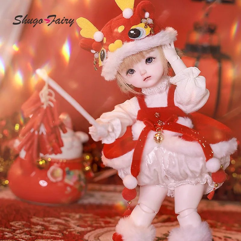 Salvio 1/6 Scale BJD Doll DunDun May Wandy NewYear Red Dragon Full Set Resin Ball Jointed Reborn Blythe Mini Art Model Toy for