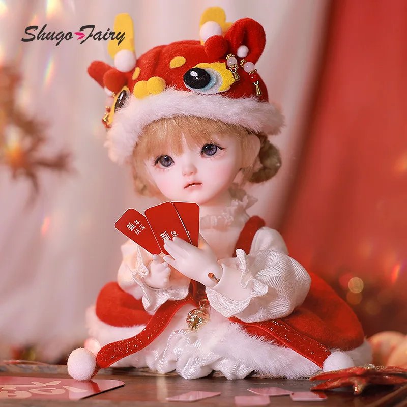 Salvio 1/6 Scale BJD Doll DunDun May Wandy NewYear Red Dragon Full Set Resin Ball Jointed Reborn Blythe Mini Art Model Toy for