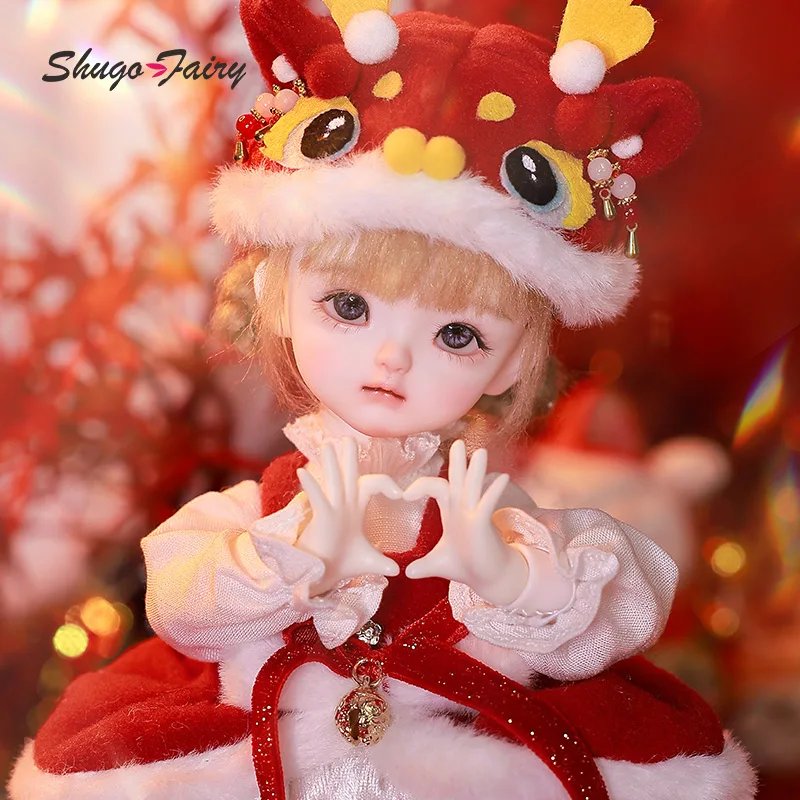Salvio 1/6 Scale BJD Doll DunDun May Wandy NewYear Red Dragon Full Set Resin Ball Jointed Reborn Blythe Mini Art Model Toy for