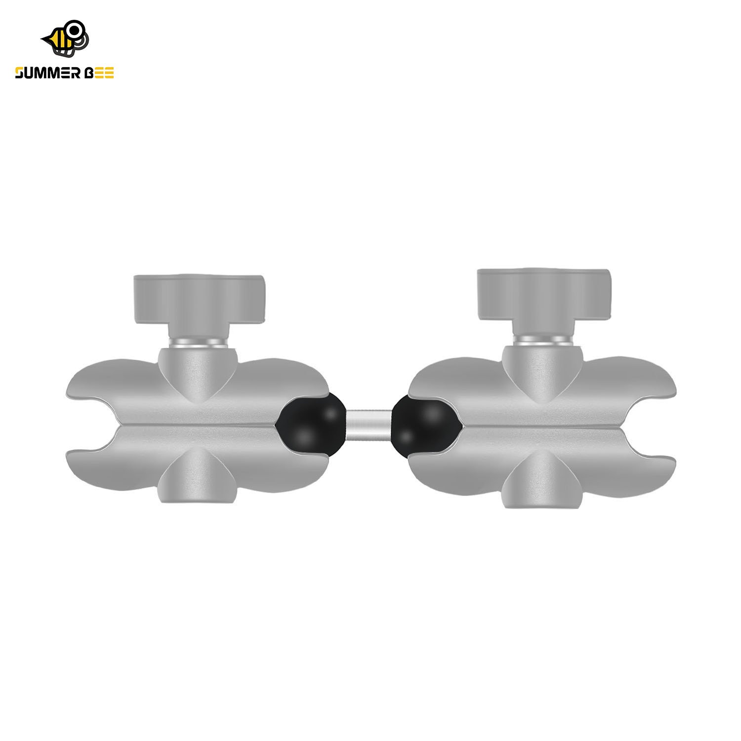 Summer Bee 1inch Ball Mount 25mm to 25mm Double Socket Mounting Adapter Mobile Phone/Device Connector 1"Ball Joint Motorcycle