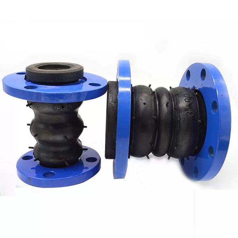 High Pressure PN16 Flange Rubber Galvanised Carbon Steel 50MM Pipe Fittings Double Ball Rubber Flexible Joint Shock-Absorbing