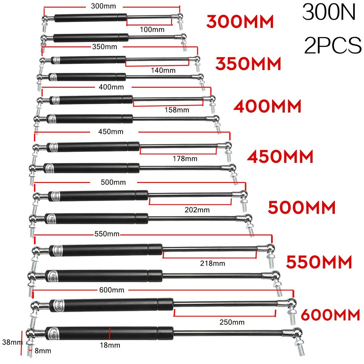 Accept Small Orders All Kinds of Gas Springs Provide Gas Spring with Ball Joints