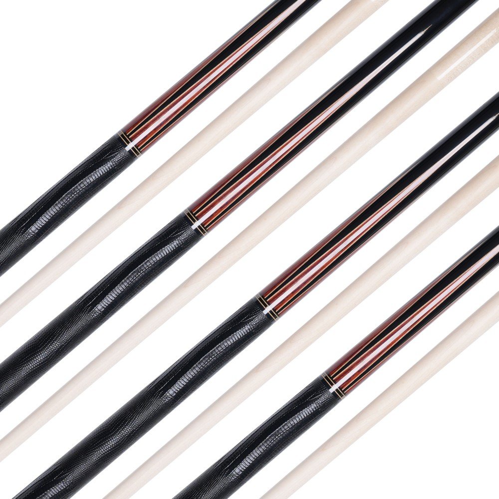Cueelf Fashion Luxury Solid Wood Pool Cue Stick Inlay Design Cocobolo with Ebony Lizard Skin Grip Billiard Pool Cue