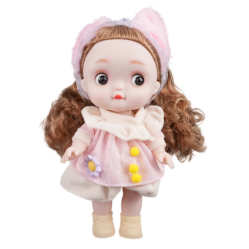 Hot Sale Cute Funny Expression 28 Cm Lovely Plastic Diy Dress up Ball Joints Cartoon Style BJD Dolls Set for Kids for Girls
