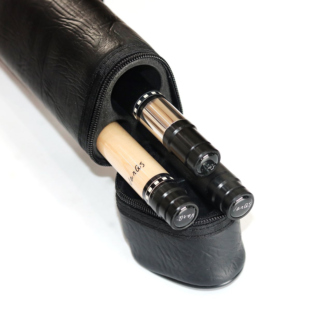High Quality Double Shafts Maple&Carbon Forearm 2-pieces Pool Cue Set with 3 Holes Cue Bag for Sale