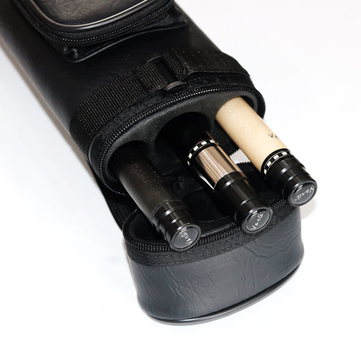 High Quality Double Shafts Maple&Carbon Forearm 2-pieces Pool Cue Set with 3 Holes Cue Bag for Sale