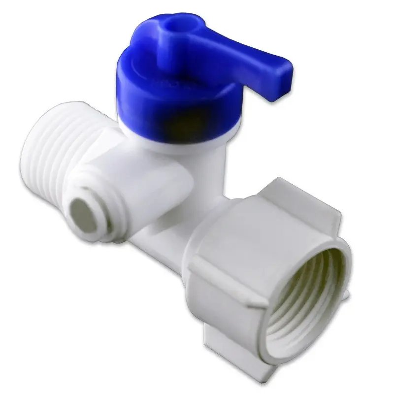 1/4" RO Water Filter Small Tee Joint Quick Pressure Ball Valve Connector