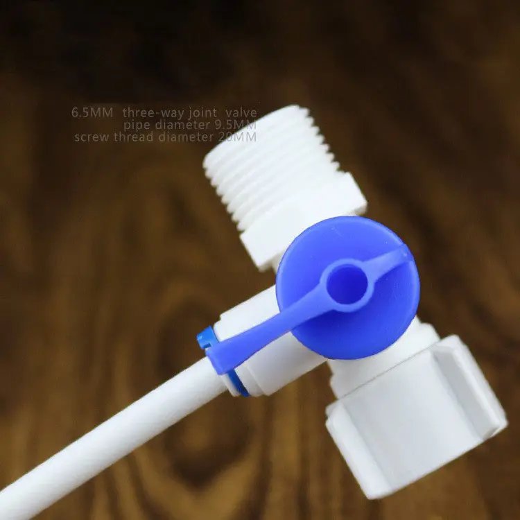 1/4" RO Water Filter Small Tee Joint Quick Pressure Ball Valve Connector