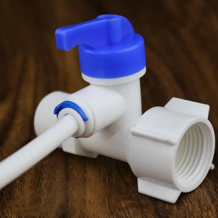 1/4" RO Water Filter Small Tee Joint Quick Pressure Ball Valve Connector
