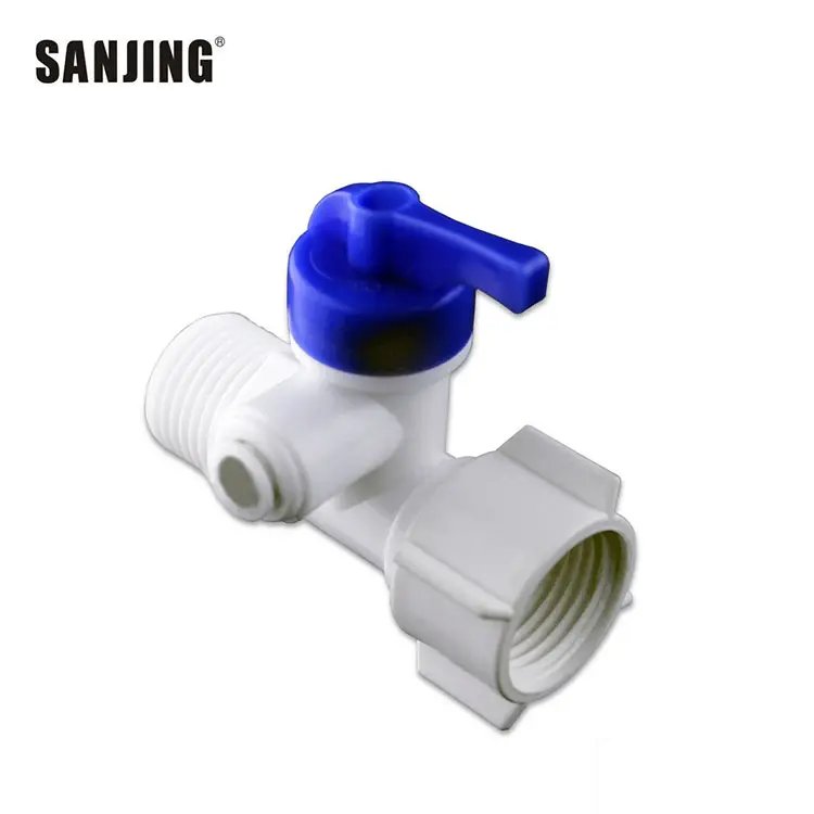 1/4" RO Water Filter Small Tee Joint Quick Pressure Ball Valve Connector
