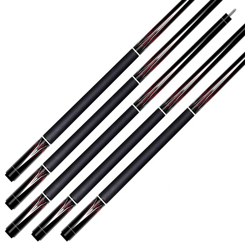 TQG-LC-081-1 1/2 Split 12..5mm Maple with Multiple Designs Steel Joint and Label Butt Carbon Fiber Pool Cue Billiards Cue