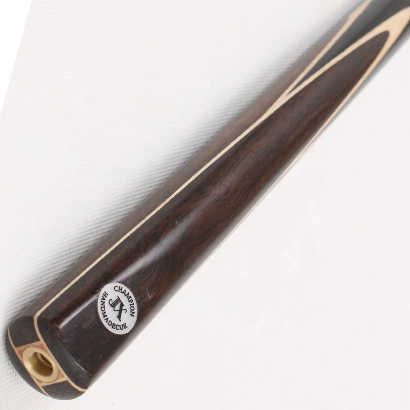 TQG-JX-023 Tip 9.5mm Ebony Carom Cue 1pc Brass Stainless Steel Snooker Cue 57-Inch White Wax Wood Three-Quarter Single Potts