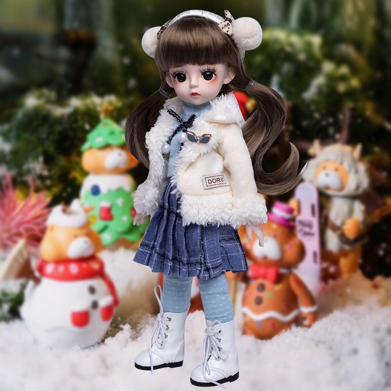 Fashion BJD Doris Dolls 1/6 Ball Jointed Movable Doll Selling with Coat and Dress