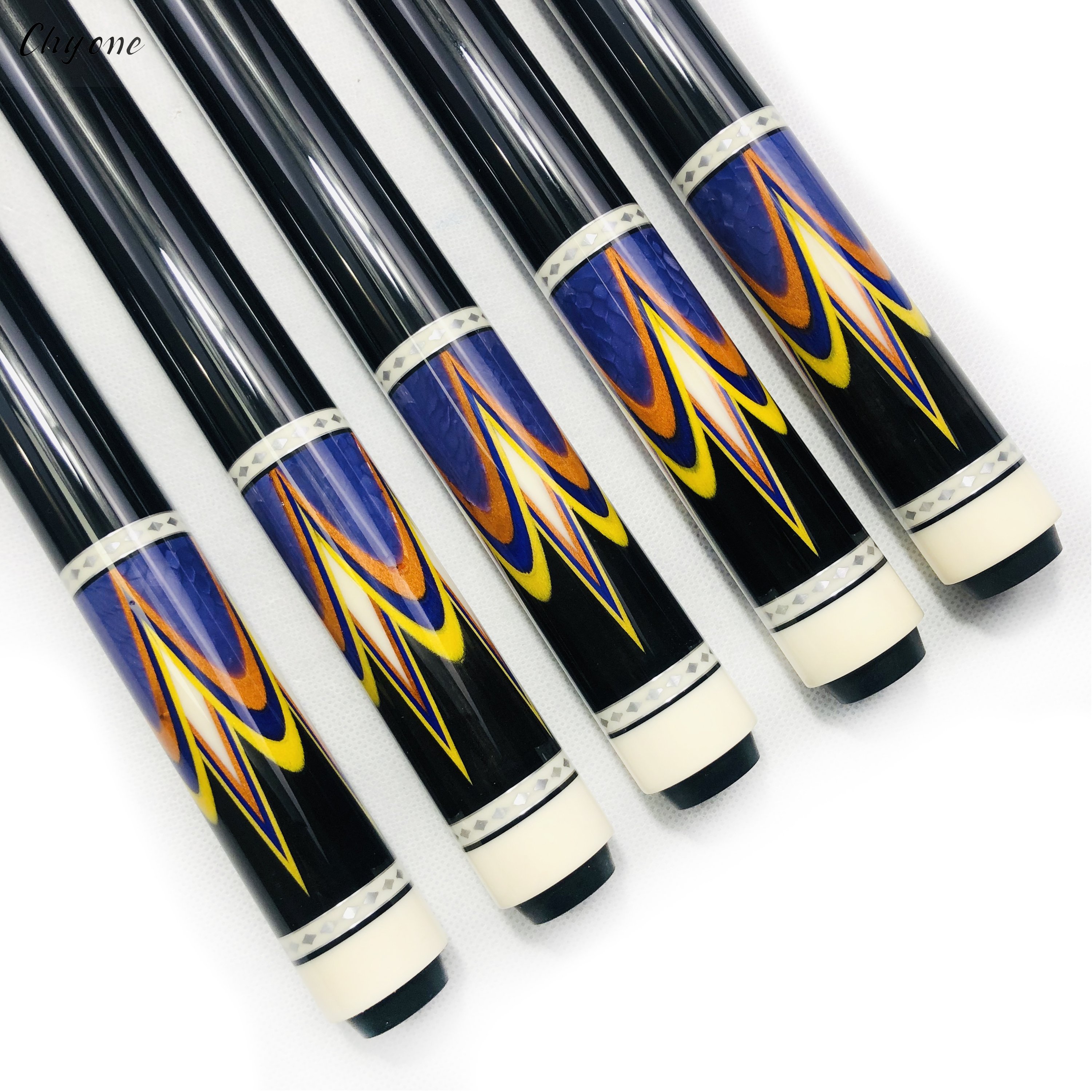 Korea Carom Cue Chyone Cross rainbow Style Dragon Inlay Billiard Cue 3/8-10 Piloted Joint Pool Cue Stick