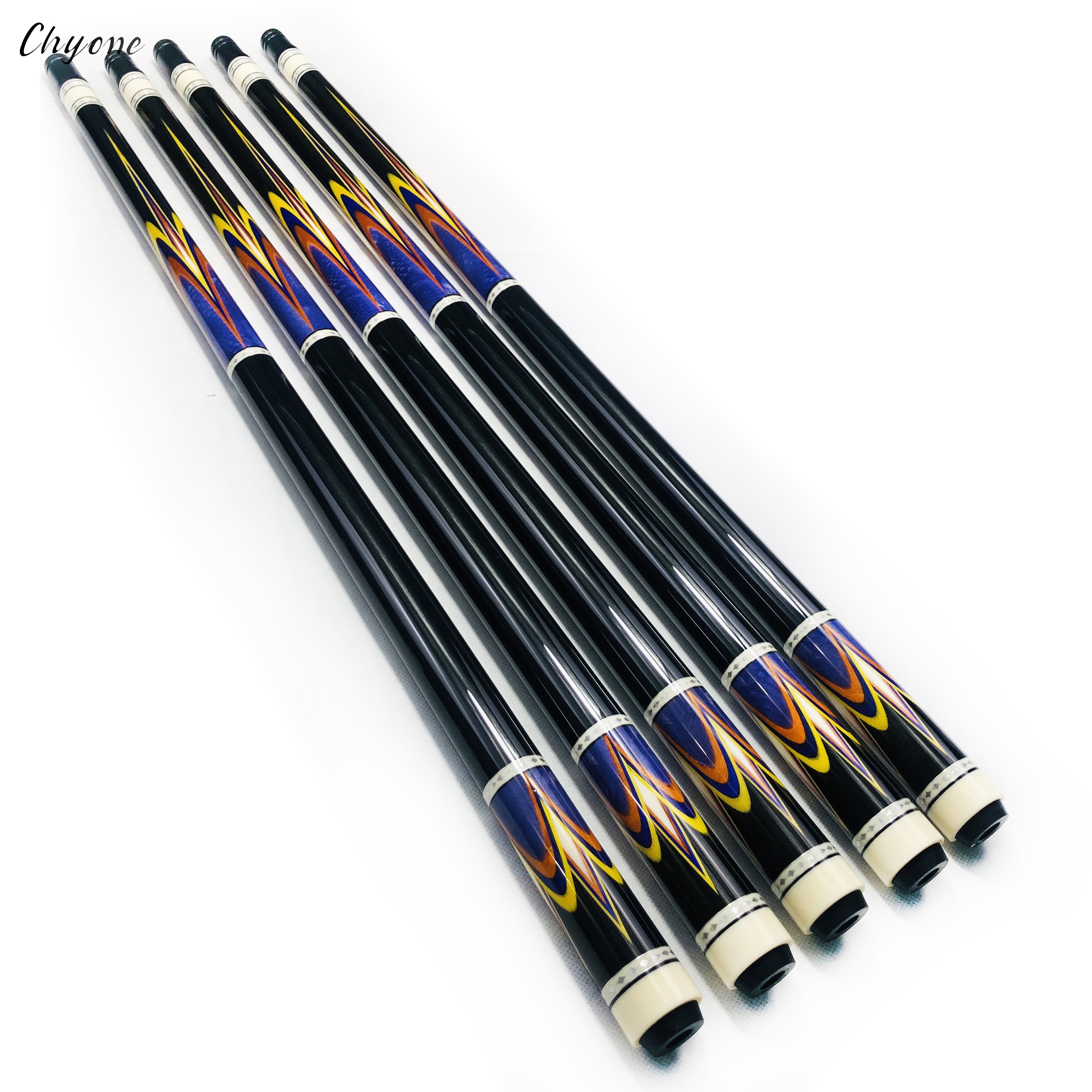Korea Carom Cue Chyone Cross rainbow Style Dragon Inlay Billiard Cue 3/8-10 Piloted Joint Pool Cue Stick