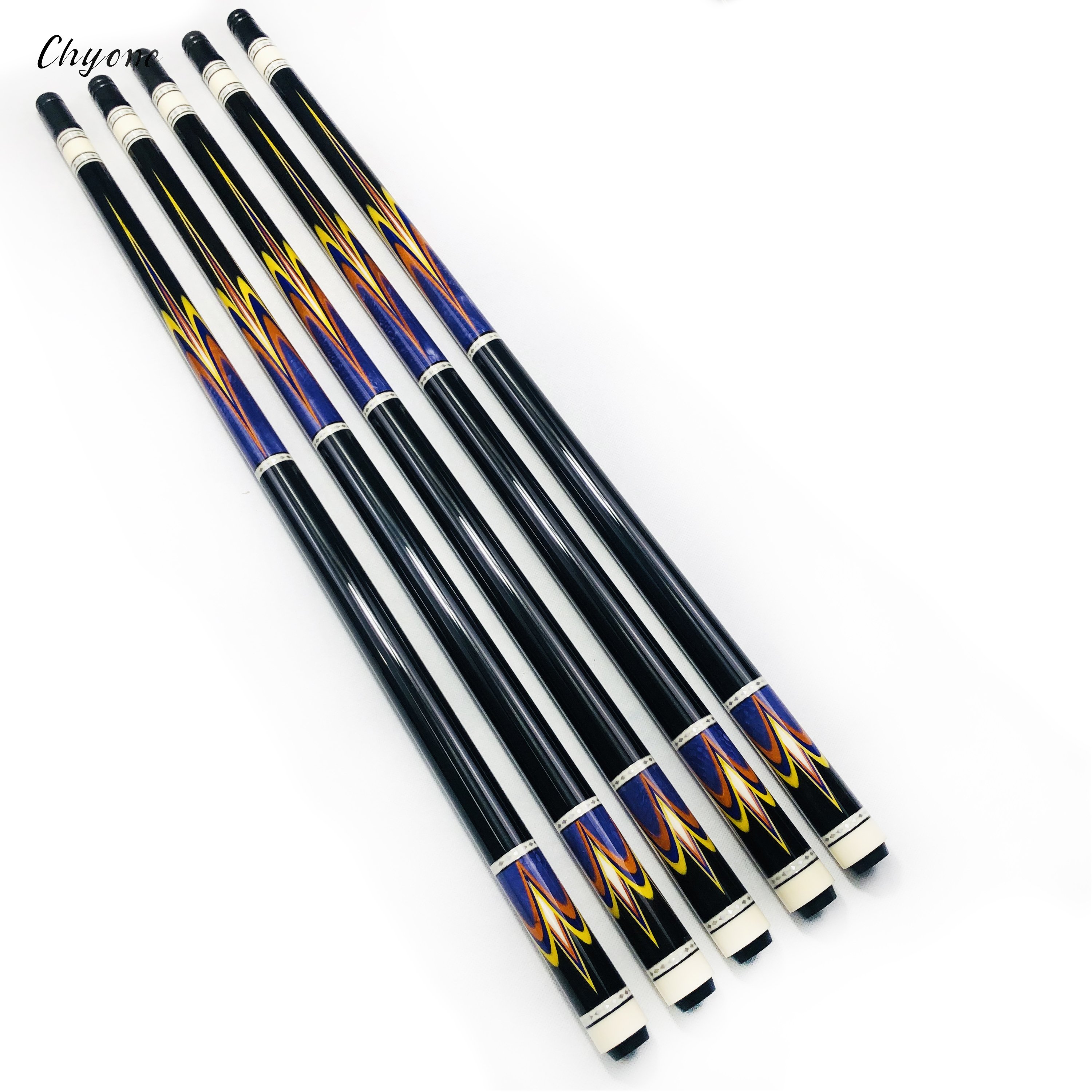 Korea Carom Cue Chyone Cross rainbow Style Dragon Inlay Billiard Cue 3/8-10 Piloted Joint Pool Cue Stick