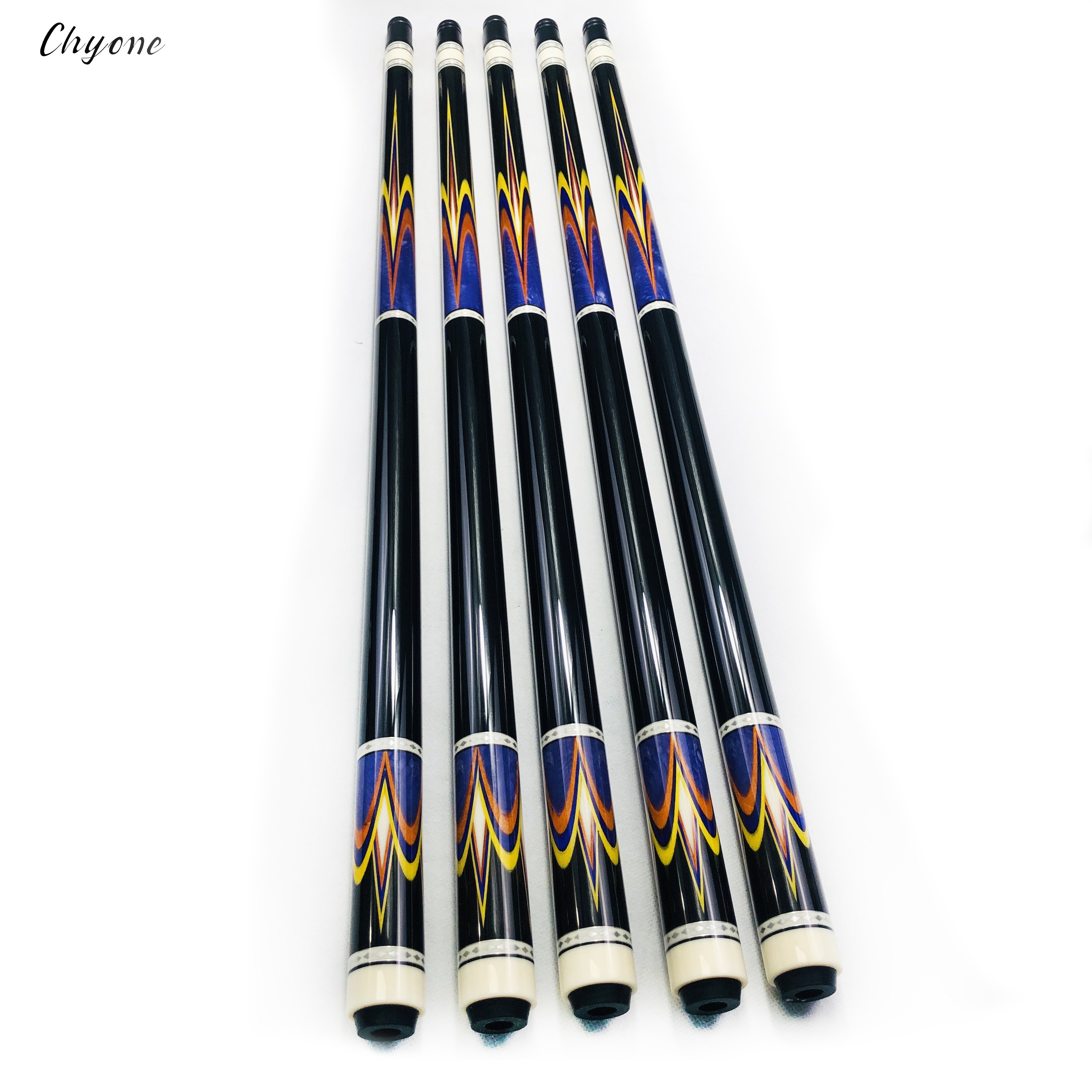 Korea Carom Cue Chyone Cross rainbow Style Dragon Inlay Billiard Cue 3/8-10 Piloted Joint Pool Cue Stick