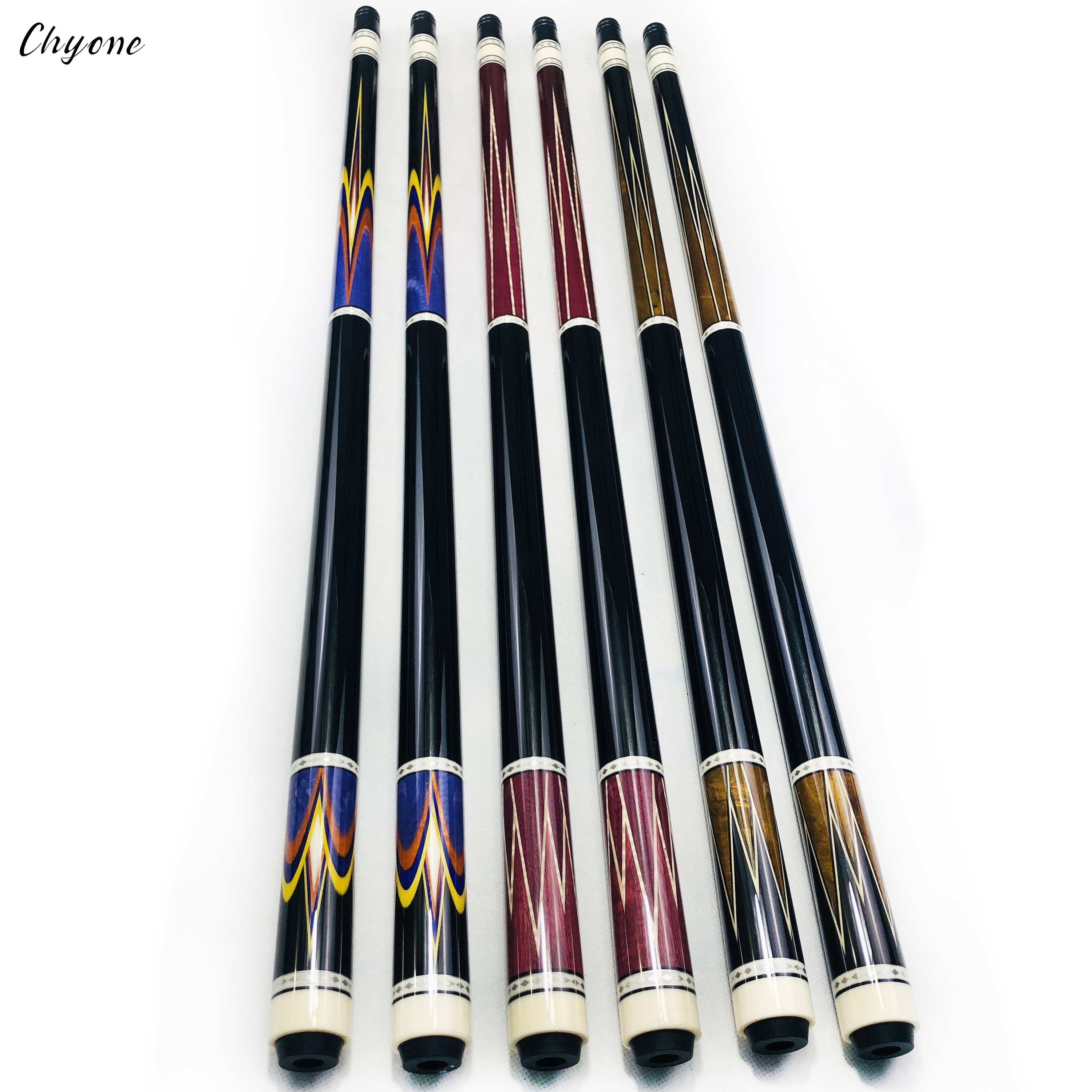 Korea Carom Cue Chyone Cross rainbow Style Dragon Inlay Billiard Cue 3/8-10 Piloted Joint Pool Cue Stick