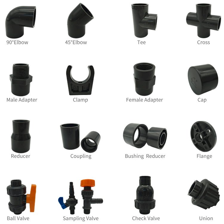 ABS Elbow,Tee,Cross,Coupling,Union,Reducer,Bushing,Female Adapter,Male Joint,Flange,Cap,Clamp,Bend,Plastic Pipe Fittings