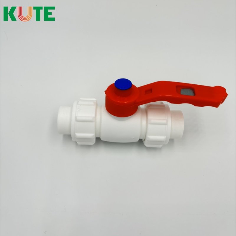 KT-7 Full Plastic Double Ball Valve Flexible Joint Plastic Hot Melt Water Pipe Fittings Valve
