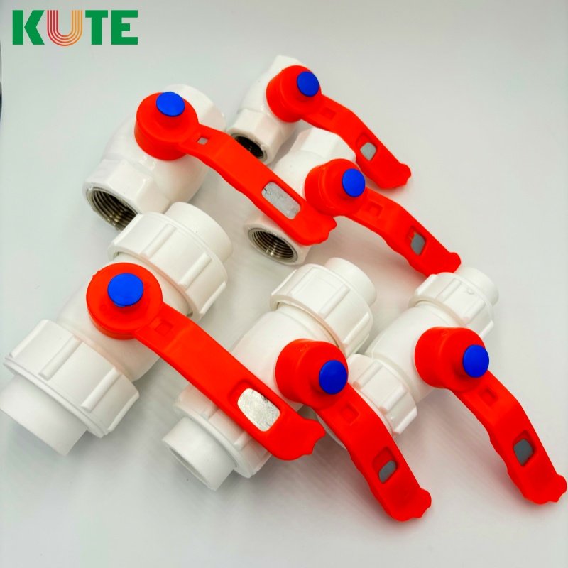 KT-7 Full Plastic Double Ball Valve Flexible Joint Plastic Hot Melt Water Pipe Fittings Valve