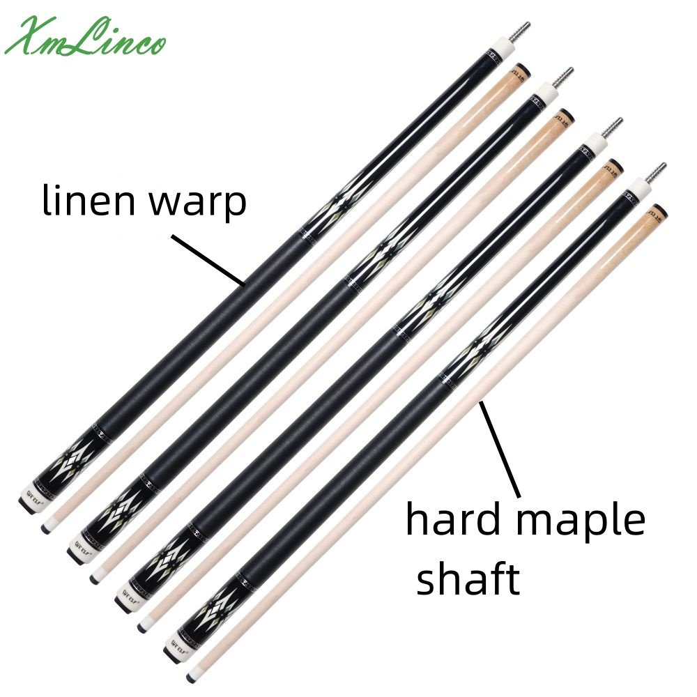 Xmlinco Billiard Pool Cue Linen Warp High Technology Professional 12.5mm Tip Size Hard Maple Shaft 58 Inches