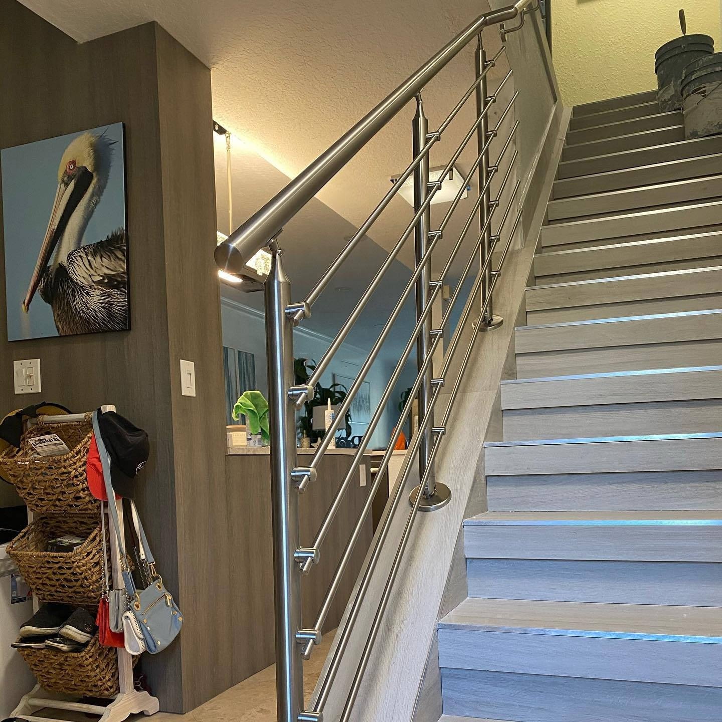 DF Industrial Outdoor Handrails Galvanized Stainless Steel Pipe Ball Joint Stanchions Balustrades & Handrails