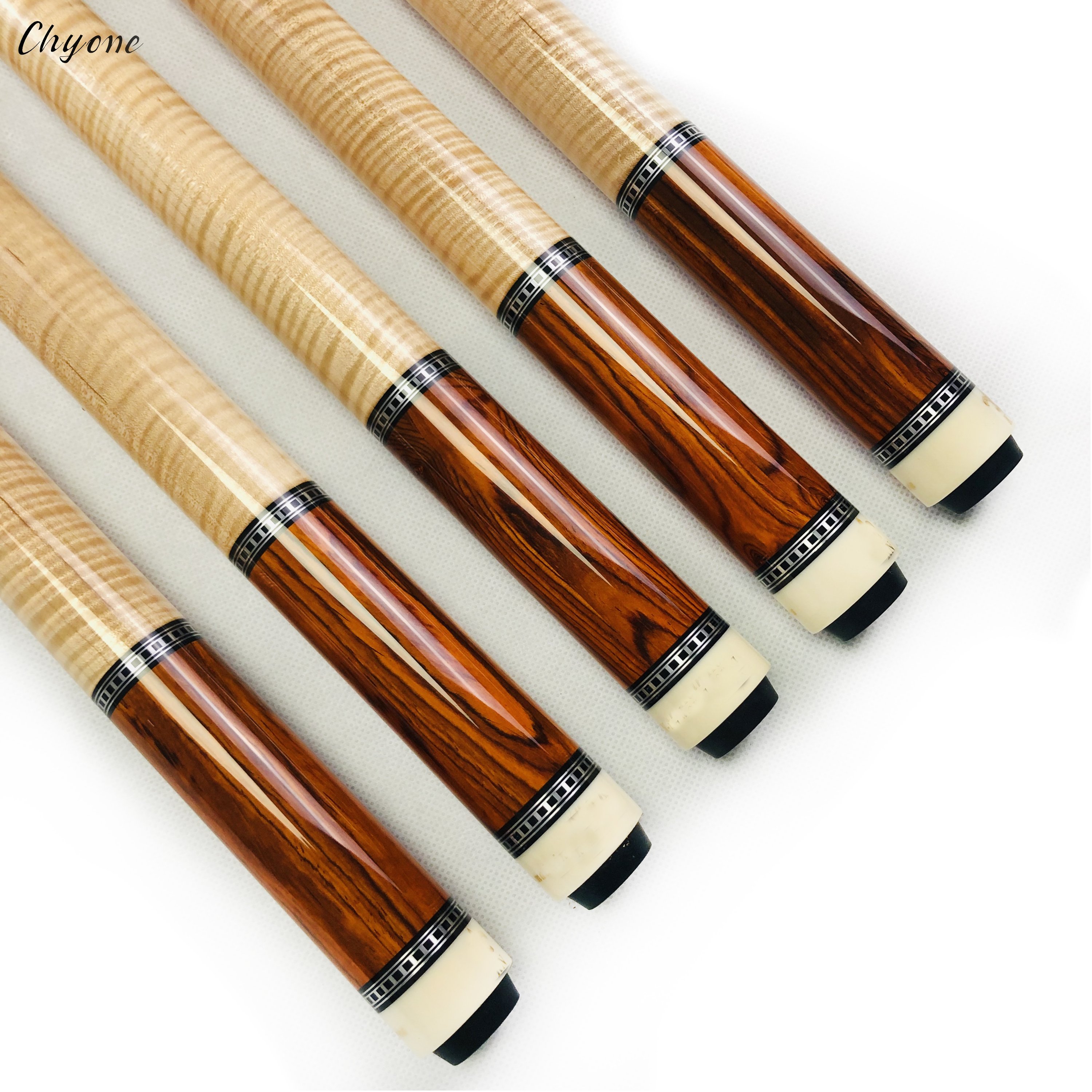 Straight Carom Cue Chyone Custom High End Curly Maple with Cocobolo Low Deflection Billiard Cue 3 Cushion Cue