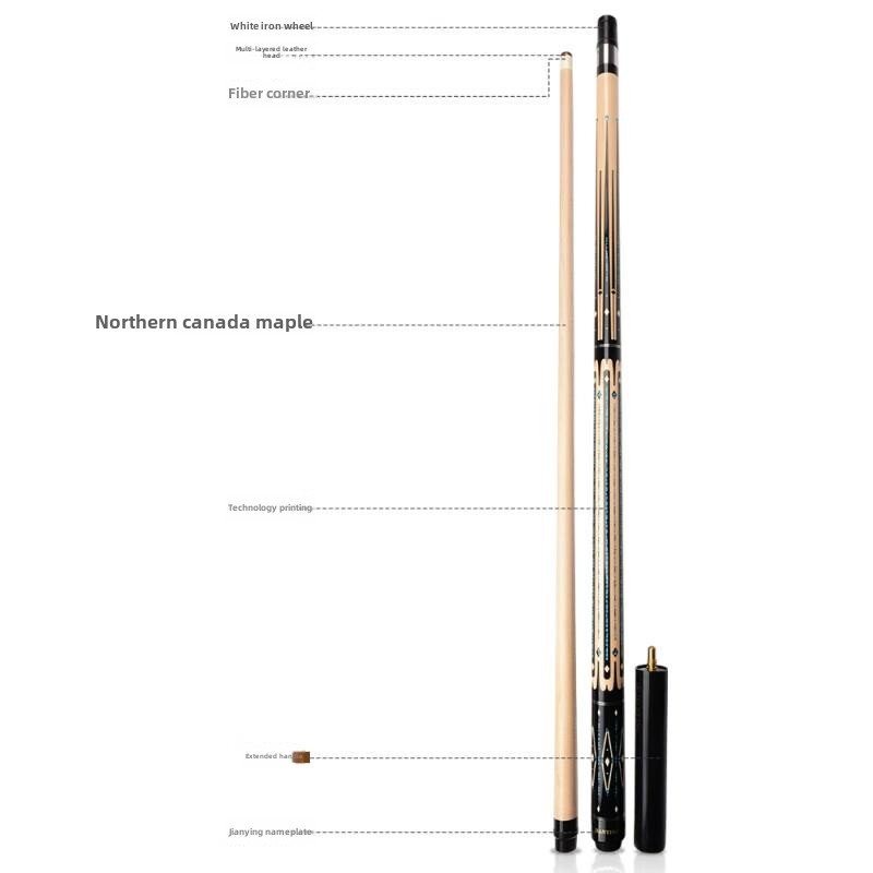 Series 12.5mm Galaxy Pool Cue Stick Big Head Chinese Black 8 American Nine Ball Cues Stainless Steel Joint Ash Wood Butt Maple