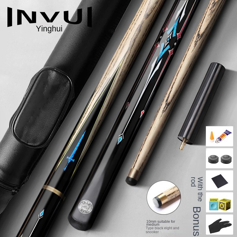 Hot Selling Ash Wood Split Small Tip Snooker Chinese Billiards Cue Stick With Accessories in Stock