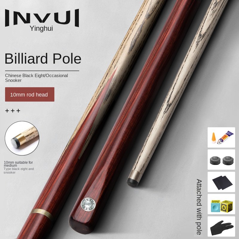 Hot Selling Ash Wood Split Small Tip Snooker Chinese Billiards Cue Stick With Accessories in Stock
