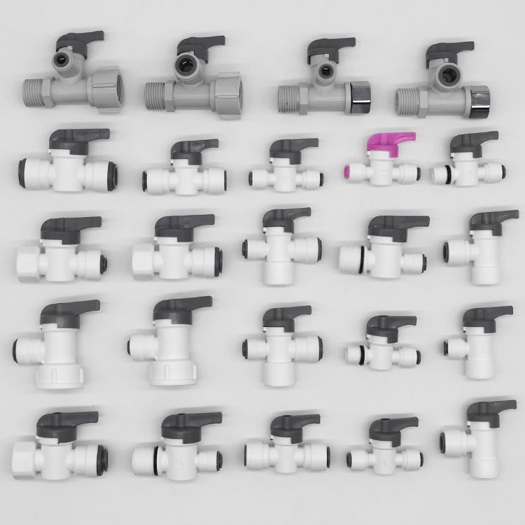 Plastic Three Way Butterfly Shut Off Ball Valve 1/2 1/4 3/8 Inch Quick Connect Ball Valve