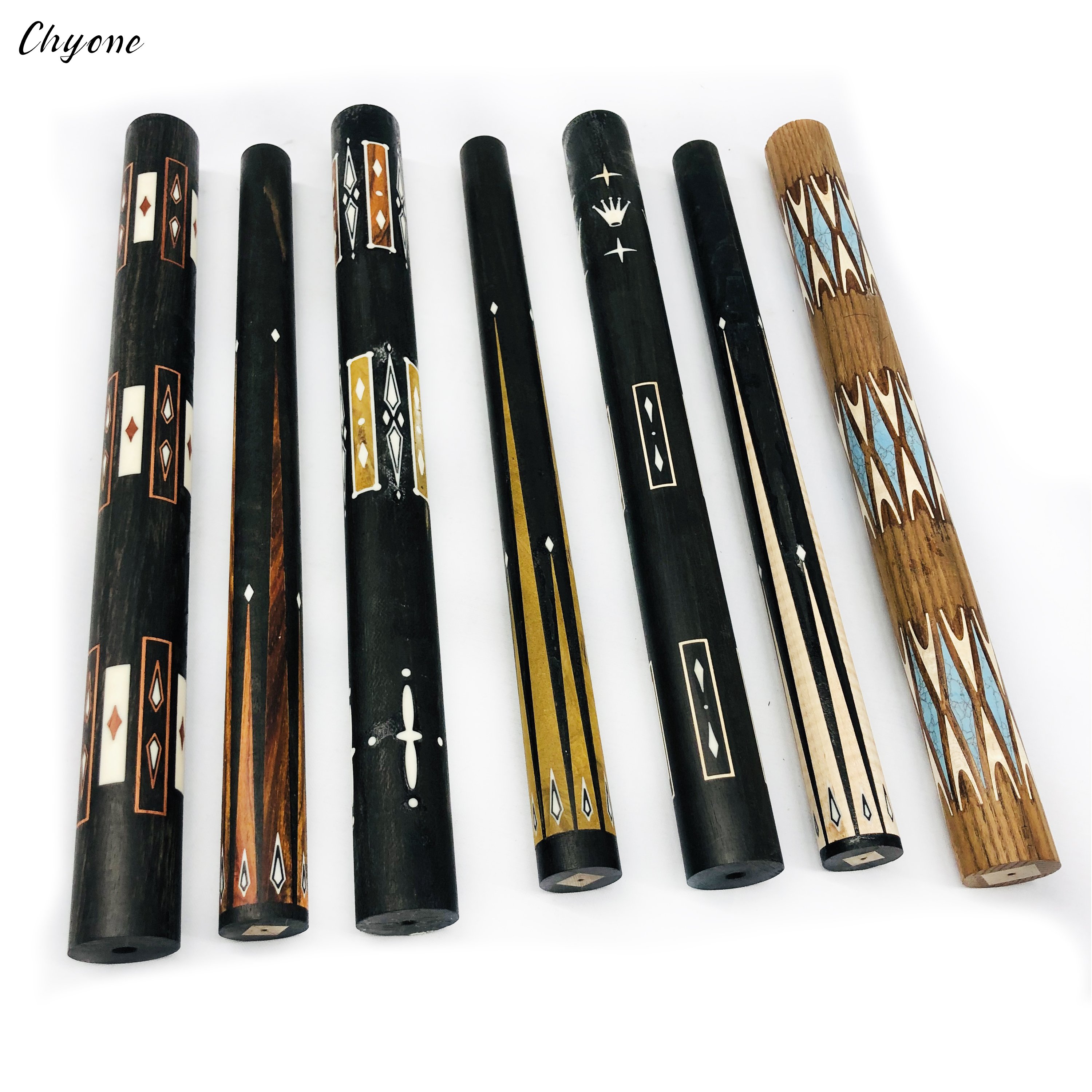 Half-finished Inlay Pool Cue Butts Chyone Custom Coco Bolo Inlay Billiard Cue Straight Carom Cue Stick