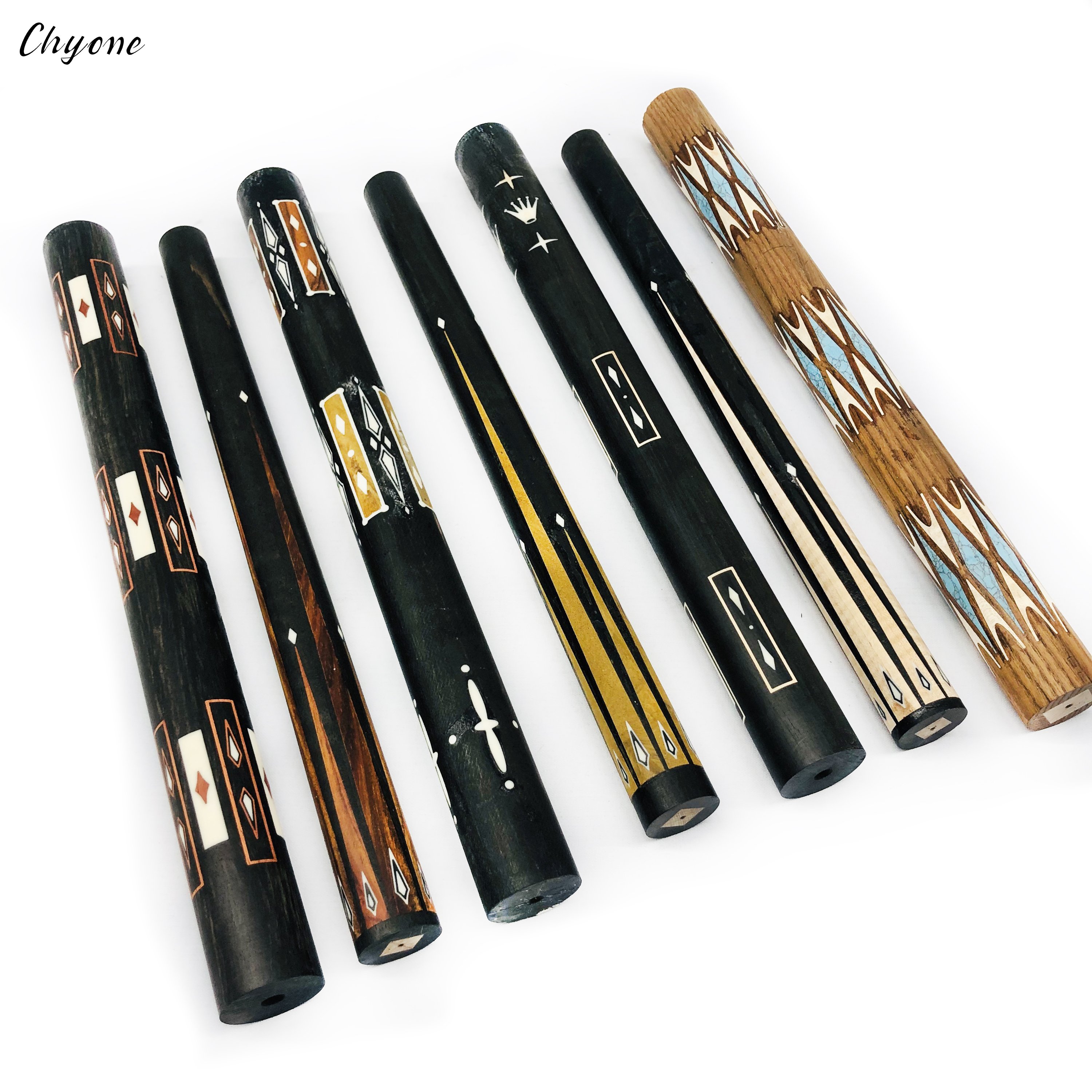 Half-finished Inlay Pool Cue Butts Chyone Custom Coco Bolo Inlay Billiard Cue Straight Carom Cue Stick