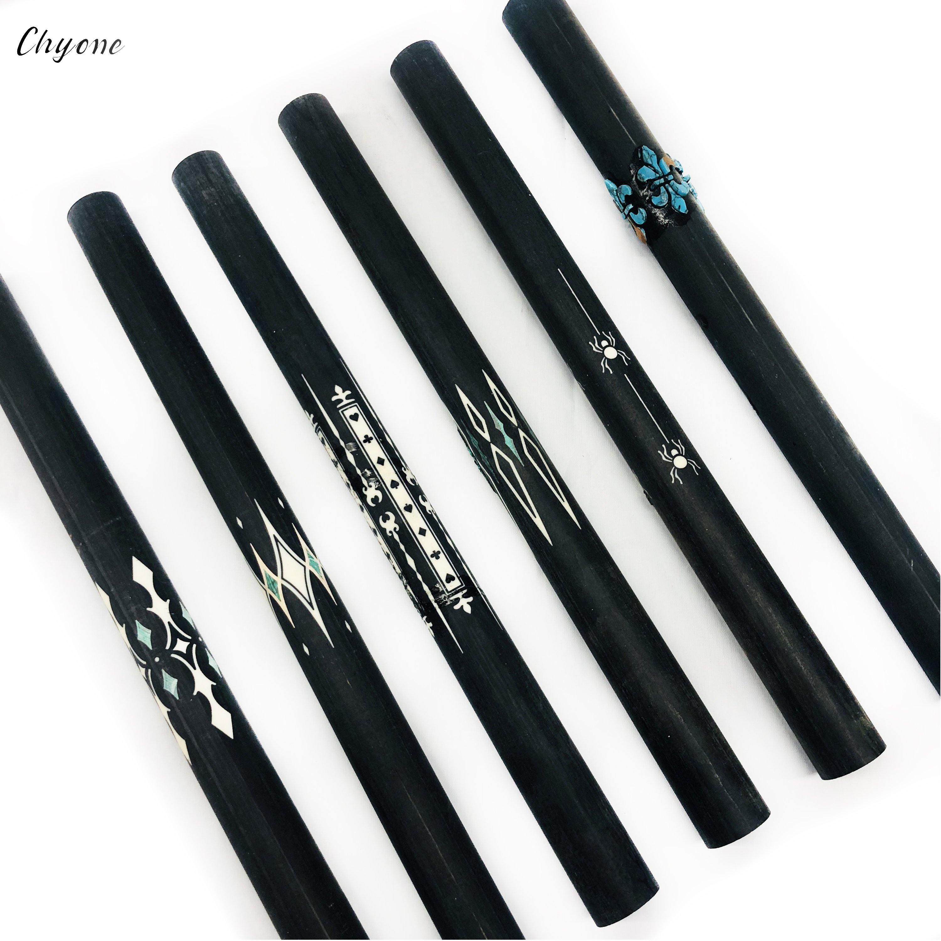 Half-finished Inlay Pool Cue Butts Chyone Custom Coco Bolo Inlay Billiard Cue Straight Carom Cue Stick