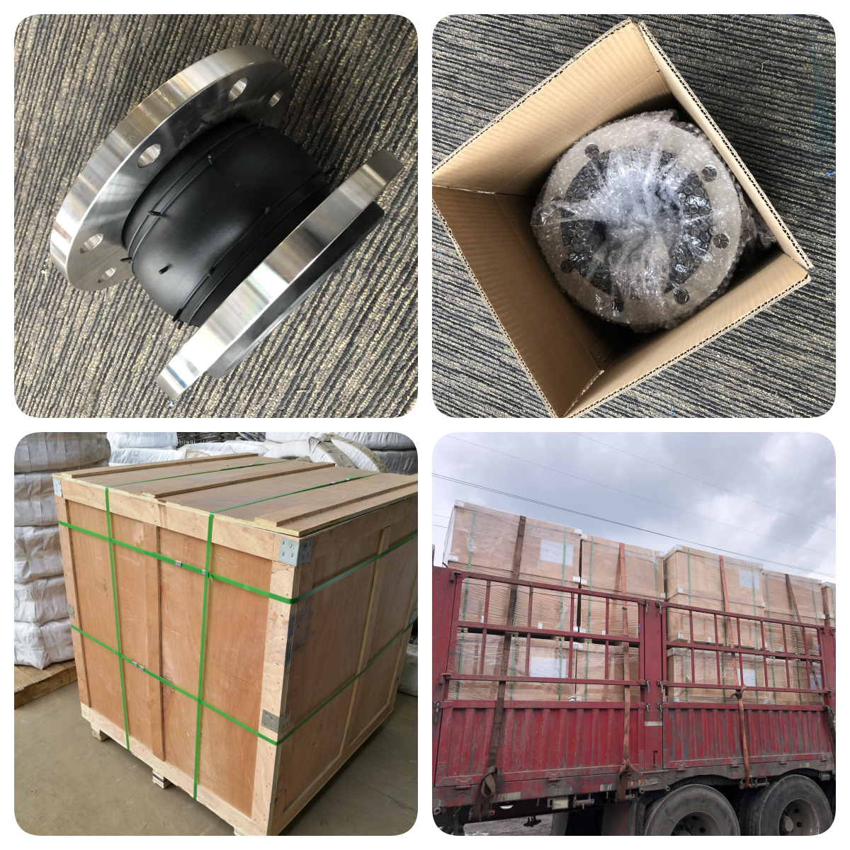 3" 6" Din Nbr Epoxy Coated Carbon Steel Flange Ball Bellows Connector Restrictive Flexible Rubber Expansion Joint
