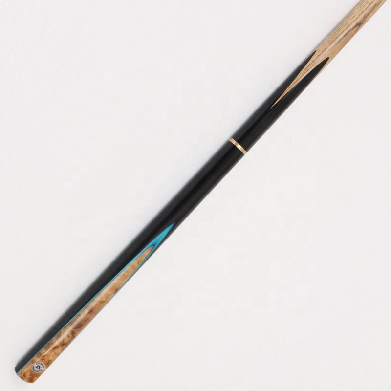 TQG-JX-020 with Tip 9.5mm White Wax Wood Dyed Ebony Stainless Steel Joint Best-Selling Three-Quarters Snooker Cue 57 Inches
