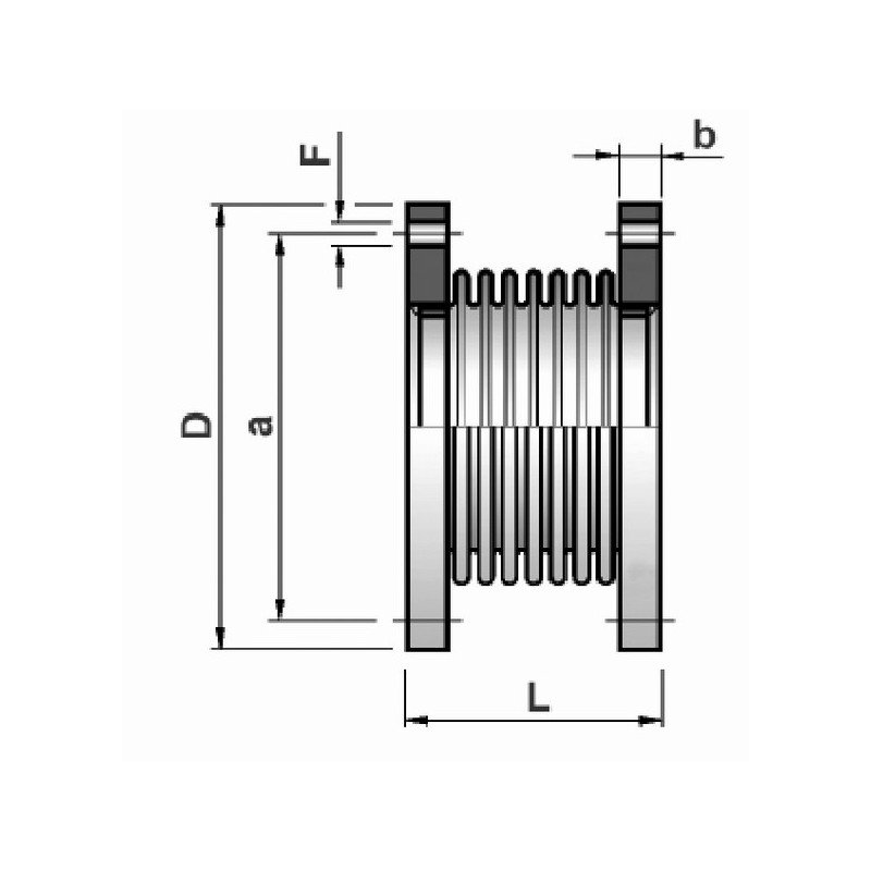 Axial Compensator Joints and Bellows in Rubber Silicon Diam.25-500mm with Accessories SS EPDM PU