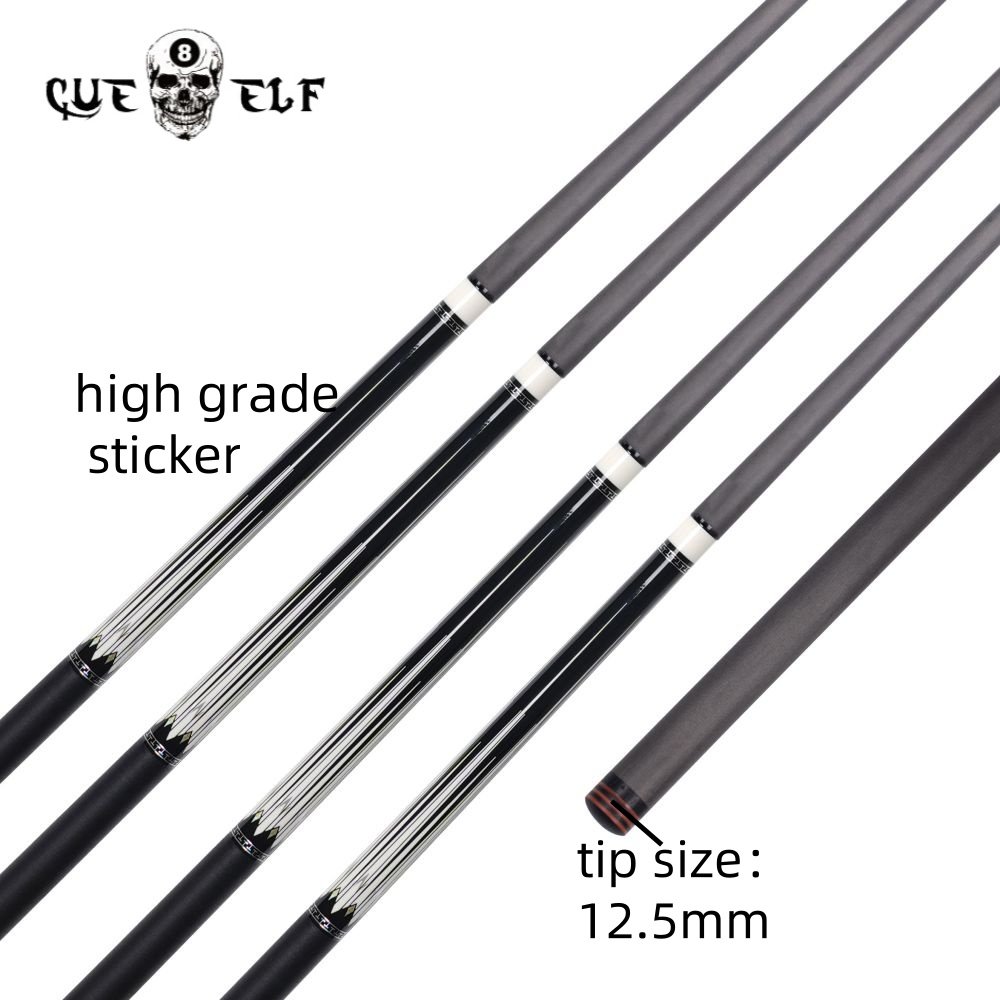 CUEELF Billiard Cue 58 Inches Creative High Grade Carbon Fiber Pool Cue Firm Linen Wrap Sticker 12.5mm Tip Size