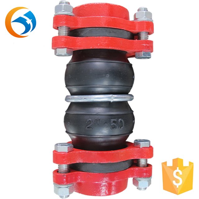Long Service Life Pipe Fittings Twin Balls Unions Joint Thread Connection Rubber Joint