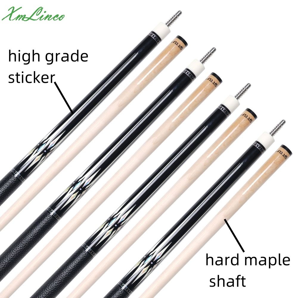 Xmlinco Billiard Pool Cue Real Leather Warp High Technology Professional 12.5mm Tip Size Hard Maple Shaft 58 Inches
