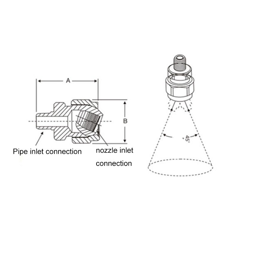 Stainless Steel Adjustable Swivel Ball Joint Flat Fan Jet Spray Nozzle