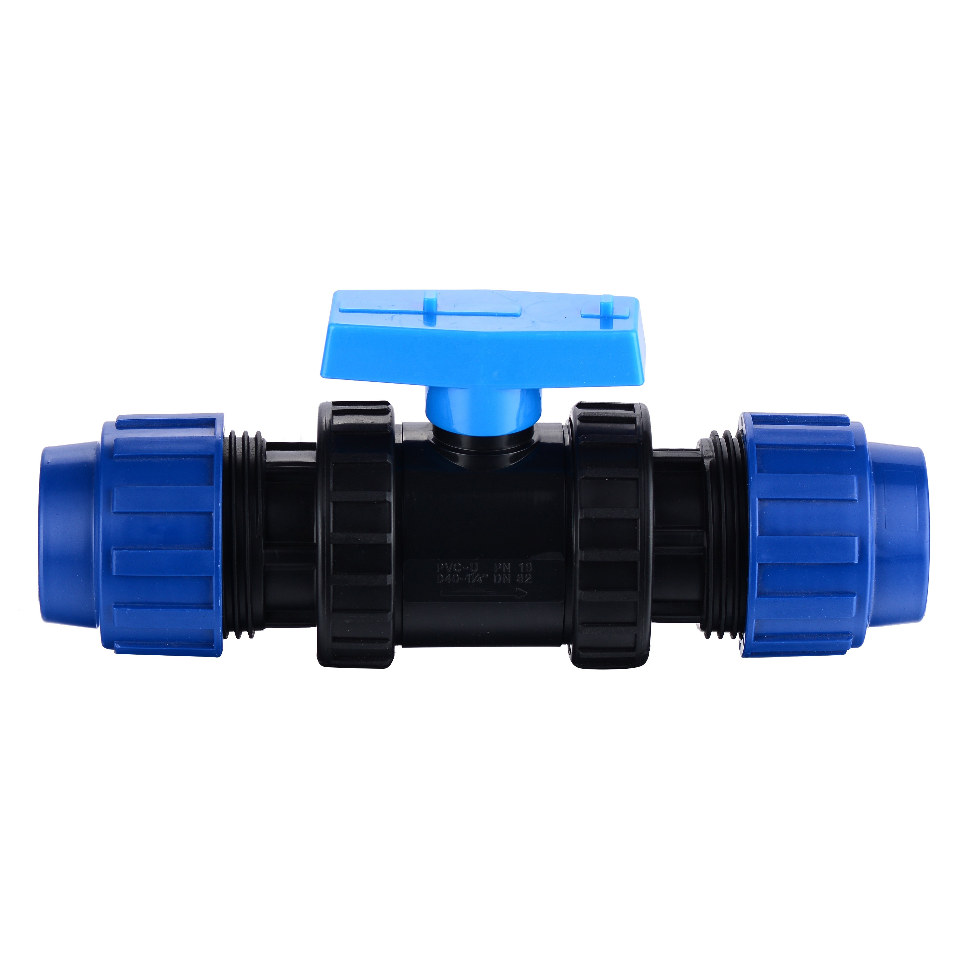 PP Compression Fitting True Union Compression Ball Valve