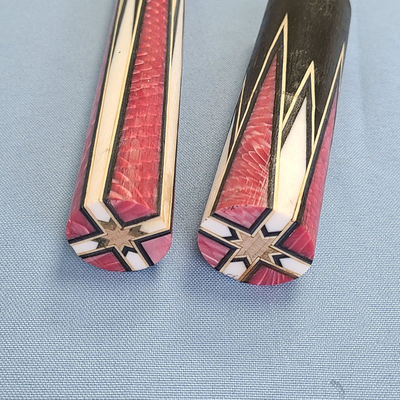 Xmlivet Half-finished 8pieces Splicing Pink Dragonal Scale Inlay Pool Cue Butt Sleeves Custom Billiard Sticks for Cue Makers