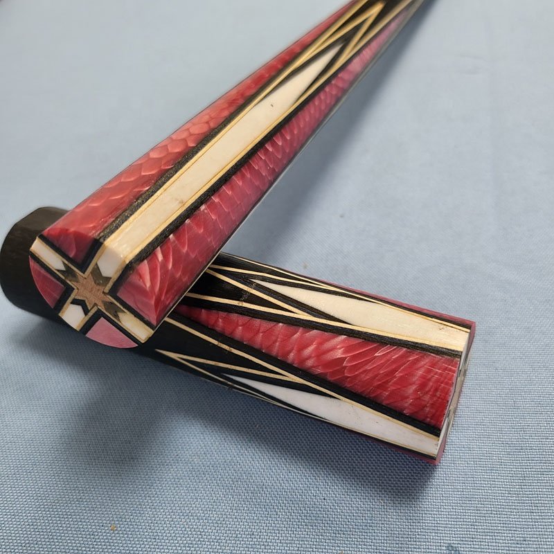 Xmlivet Half-finished 8pieces Splicing Pink Dragonal Scale Inlay Pool Cue Butt Sleeves Custom Billiard Sticks for Cue Makers