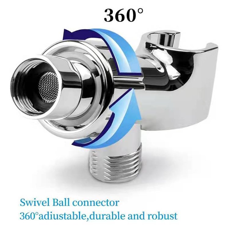Brass Adjustable Shower Arm Bracket for Shower Head Wall Mounted Shower Hose Connector with Holder