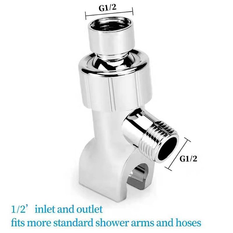 Brass Adjustable Shower Arm Bracket for Shower Head Wall Mounted Shower Hose Connector with Holder