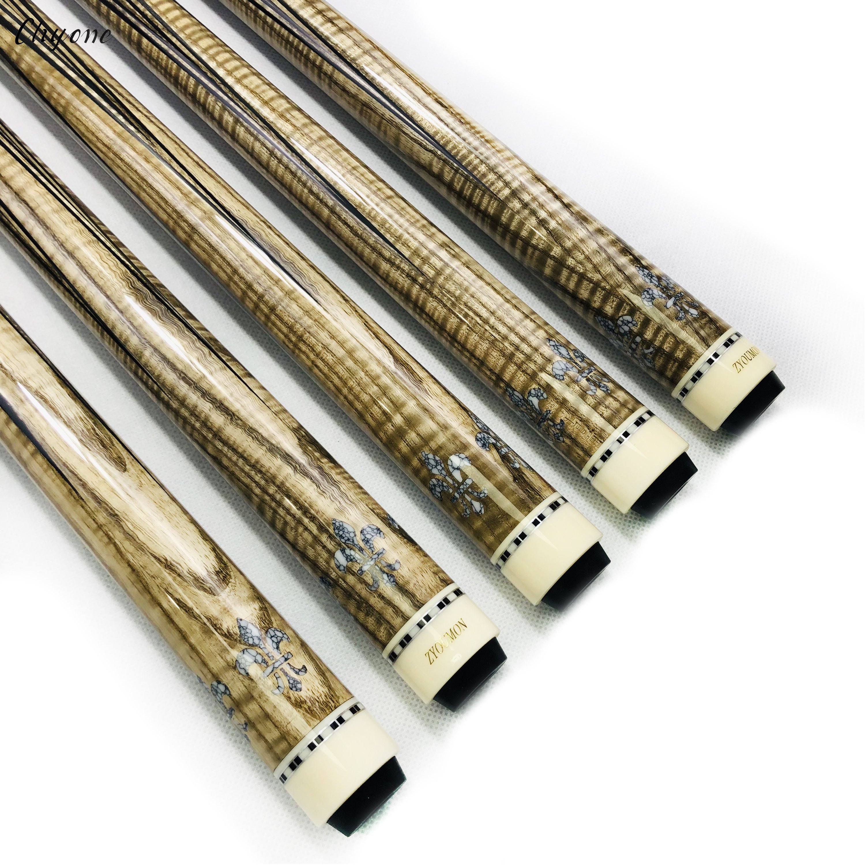 Zyoumon Wood Korea Carom Cue Chyone Custom Butter Fly Inlay Pool Cue Carbon Fiber Core Spliced 3 Cushion Cues
