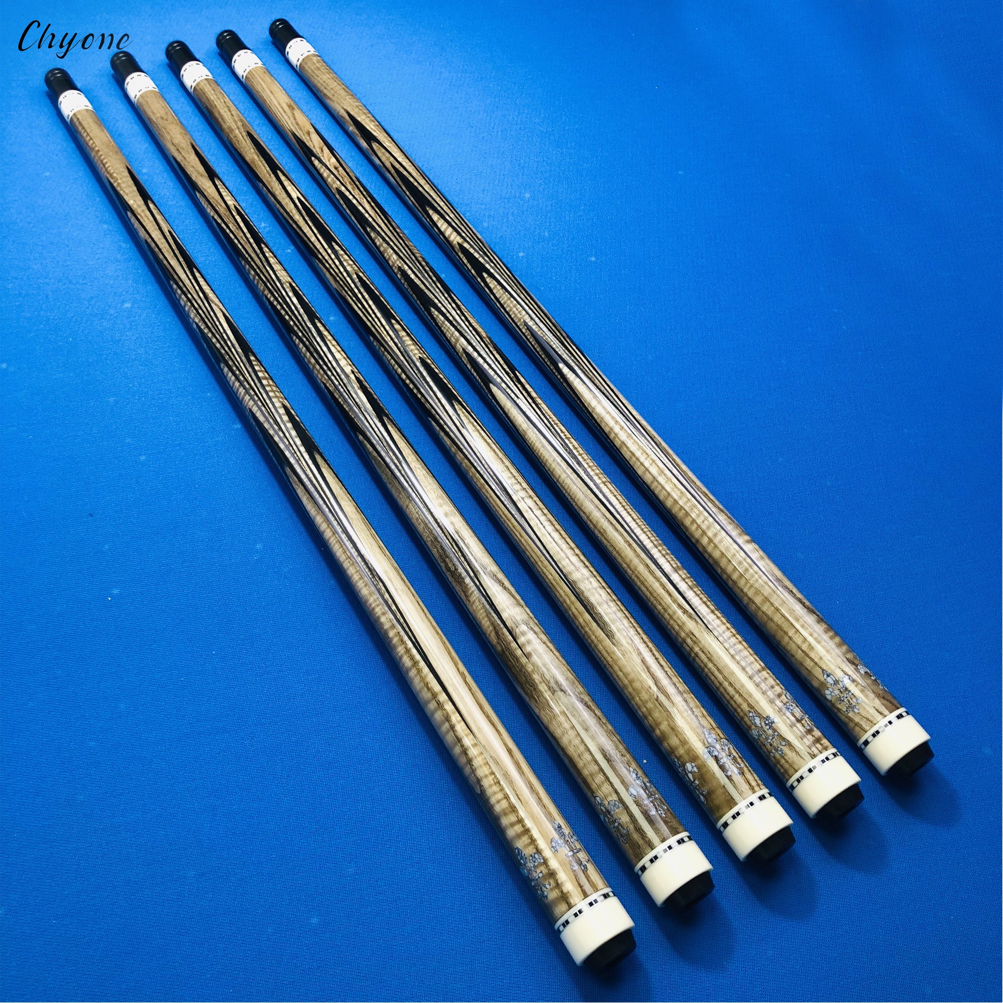 Zyoumon Wood Korea Carom Cue Chyone Custom Butter Fly Inlay Pool Cue Carbon Fiber Core Spliced 3 Cushion Cues