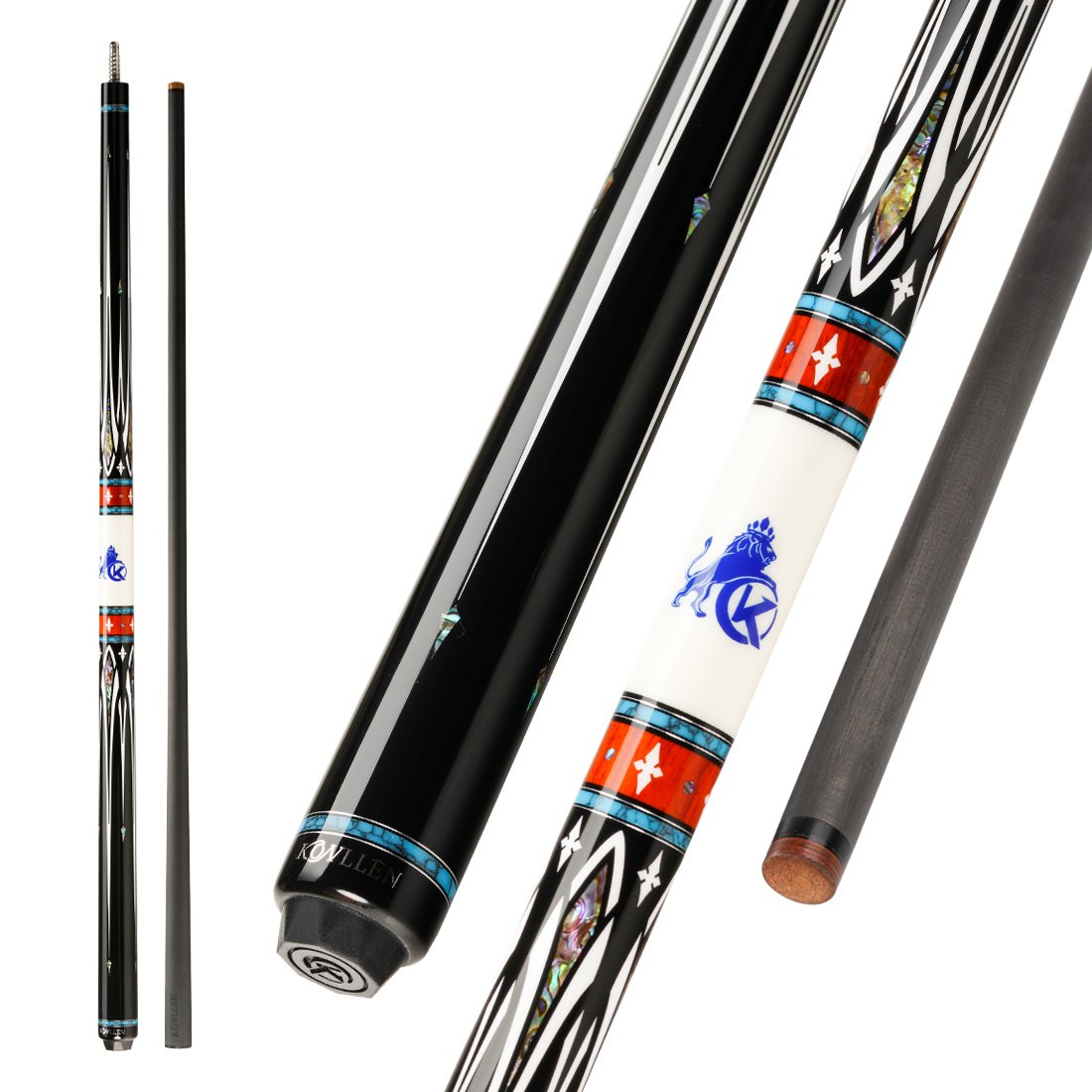 KONLLEN KL-Lion-A1Billiards Carbon Fiber Pool Stick Carbon Energy Shaft 3/8*8 Radial Pin Joint Pool Cue